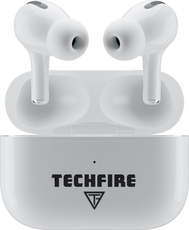 Techfire Boombuds Tws Earbuds With 100 Hrs Playtime,(50Ms Low Latency), Bluetooth V5.3 Bluetooth(White, True Wireless)
