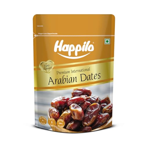 Happilo Premium Arabian Dates Pouch, 500 G