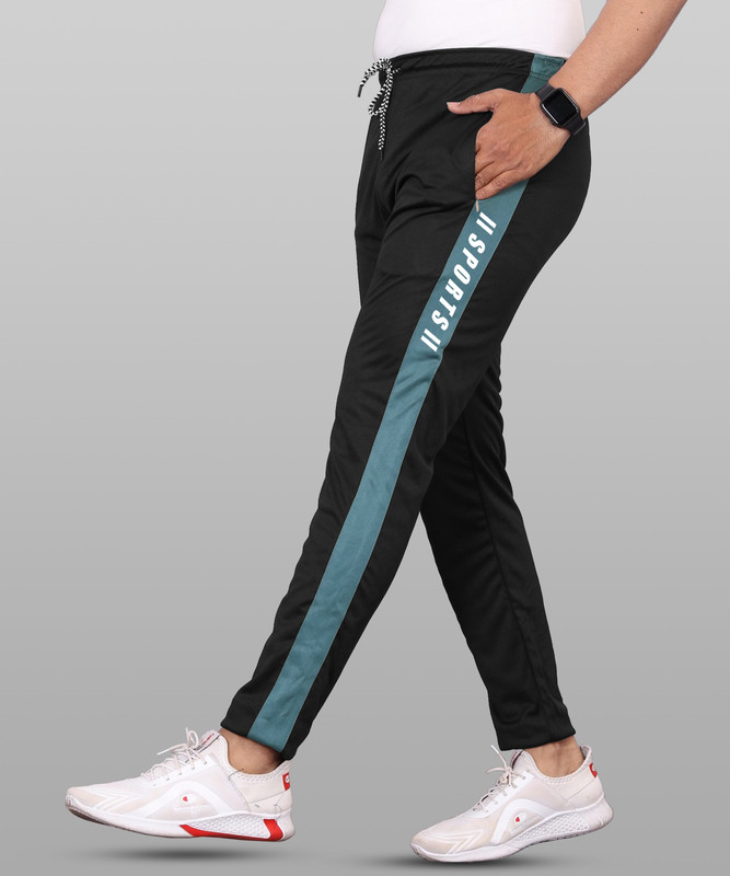 Vebnor Striped Men Black Track Pants