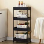Ada Slim 4-Layer Rolling Storage Rack With Wheels Kitchen Storage Organizer Trolley Plastic Kitchen Trolley(Diy(Do-It-Yourself))