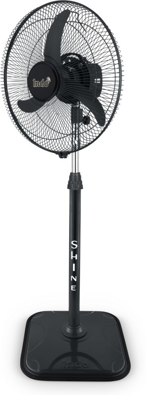 Indo 400Mm High Speed Pedestal Farrata Fan For Home | 2400 Rpm |2 Years Warranty| 400 Mm 3 Blade Pedestal Fan(Ultra High Speed | Black | Pack Of 1)