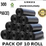 Seventeenstitch Biodegradable On Roll 19 X 21 Black – 30 Pcs X 10, Medium15 L Garbage Bag Plastic Dustbin(Black, Pack Of 10)