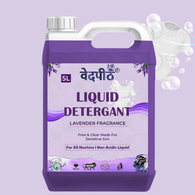 Vedpith Heavy Premium Detergent Suitable For Washing Machine And Handwash 5 Liter Lavender Liquid Detergent(5000 Ml)