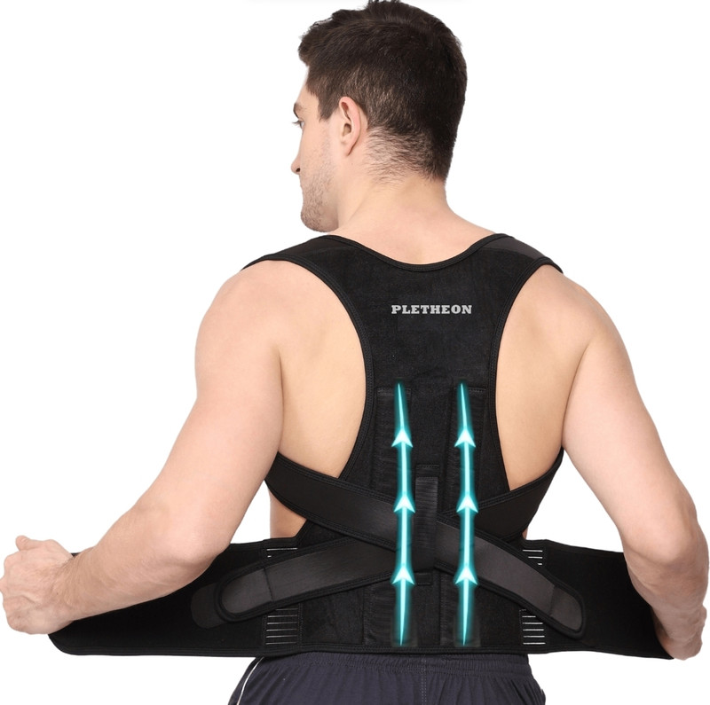Pletheon Posture Belt For Men And Women For Back Pain Posture Corrector(Black)