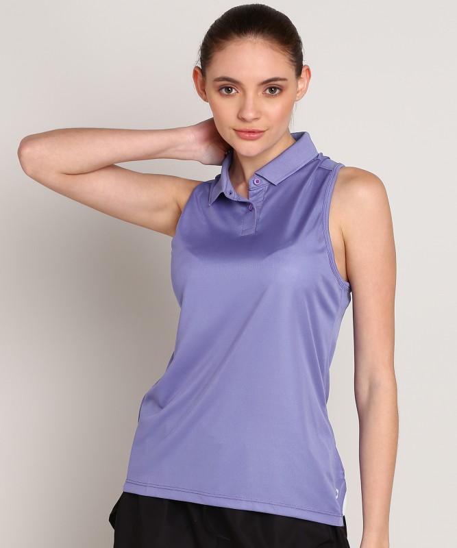 Tiger Shroff – Prowl Solid Women Polo Neck Purple T-Shirt