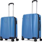 Aristocrat Invictus 2P Set (Cabin+Medium) – Trolley Bag Ocean Blue Cabin & Check-In Set 8 Wheels – 26 Inch