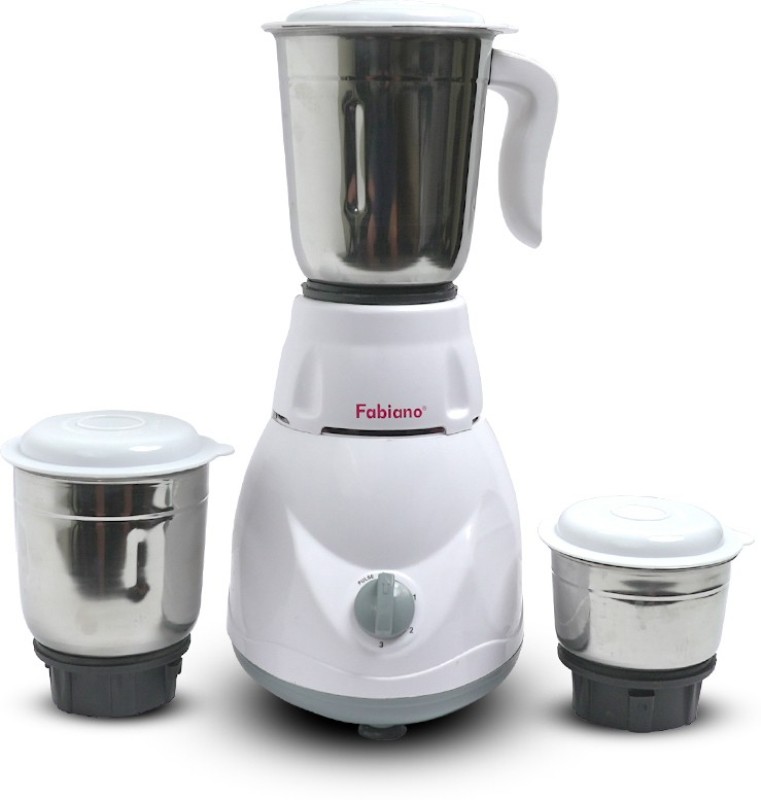 Fabiano Tulip 500 W Mixer Grinder(Fab-Mg-03 | 3 Jars | White, Grey)