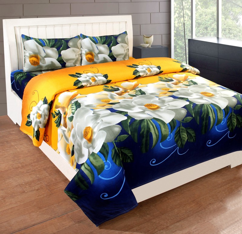 Decorum 204 Tc Cotton Double Floral Flat Bedsheet(Pack Of 1, Multicolor)