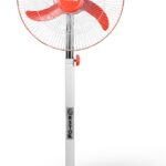 Gestor Storme Bullet Heavy Duty Ultra High Speed 400 Mm 3 Blade Pedestal Fan(White Orange | Pack Of 1)