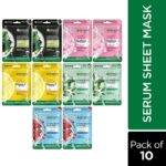 Garnier Sheet Mask P010(Light Complete+Hydra Bomb+Sakurawhite+Hydra Bomb Green+Charcoal)(280 G)