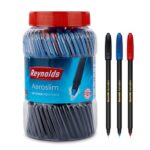 Reynolds Aeroslim Ball Pen Set – 70 Pens (60 Blue, 5 Black, 5 Red) | Pen With Comfortable Grip |Ball Pens For Writing | Pen For Students & Office Stationery | 0.7 Mm Tip Size