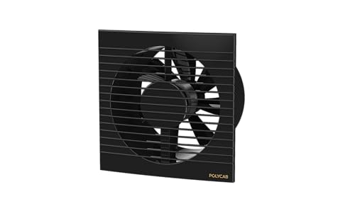 Polycab Freshner Axial 150Mm Air Exhaust Fan/Ventilation Fan For Kitchen, Bathroom| High Speed,Noiseless| Sleek Design Easy To Clean, Powerful Motor, 100% Copper Winding|2 Year Warranty【Black】