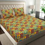 Vas Collections 160 Tc Cotton Double Abstract Flat Bedsheet(Pack Of 1, Multicolor 1, Jaipuri Print)