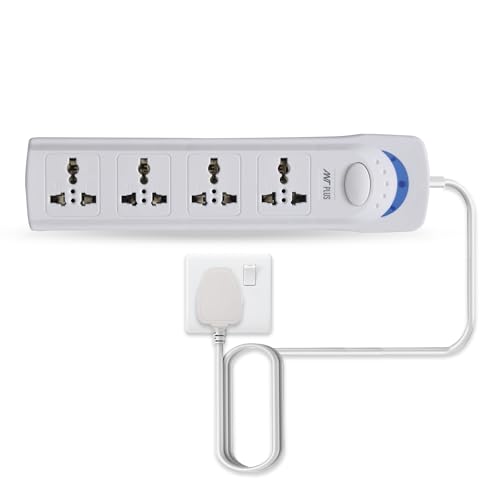 Ant Plus Electric 400 Extension Board With 4 Universal Sockets, 3 Meter Long Cord, 2000 Watts, 6 Amp Multi Plug For Office & Home Appliances – White