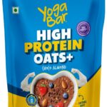 Yogabar High Protein Oats 850G | 20G Protein | Choco Almond Oatmeal |Breakfast Cereal | Plastic Bottle(850 G)