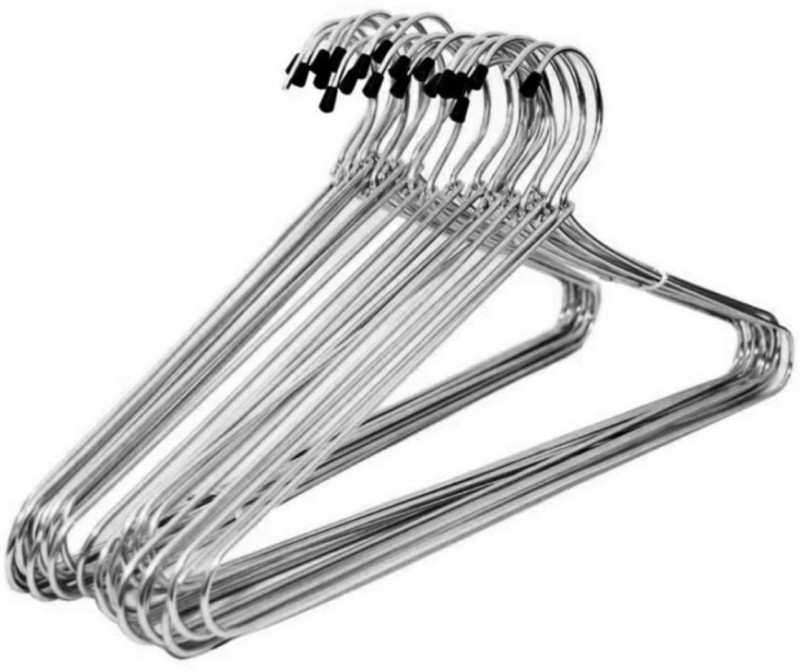 Funtastik Steel Shirt Pack Of 12 Hangers For  Shirt(Silver)
