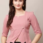 I.K.Fashion Casual Solid Women Pink Top