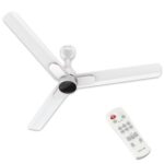 Polycab Wizzy Neo Dlx 1200Mm 5-Star Bldc,Remote Ceiling Fan For Home| Free Installation| 55% Energy Saving, High Air Delivery, 7 Speed Setting, Reversible & Timer| 3-Yr Warranty【Snow White】