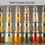 Reeq Plastic Grocery Container  – 1200 Ml, 650 Ml, 350 Ml, 250 Ml(Pack Of 24, Silver)