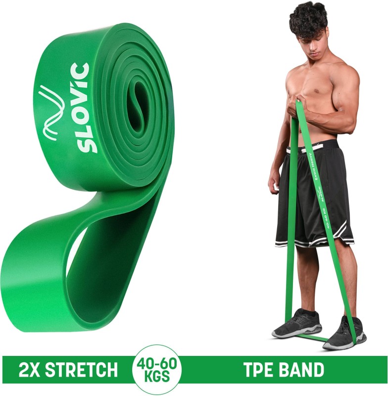 Slovic Tpe Bands For Workout | Pull Up | Stretching|Heavy Duty Material |Upto40-60 Kgs Resistance Band(Green, Pack Of 1)