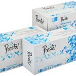 Amazon Brand – Presto! Premium 3 Ply Facial Tissues Box | 400 Pulls | 100 Pulls X 4 Cartons | Soft And Highly Absorbent | 100% Natural Virgin Cellulose Fiber