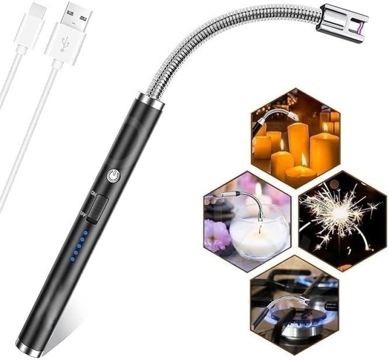 Q7 Brand 360 Degree Flexible Rechargeable Electric Kitchen Forcandle_Stove Aluminium Kitchen Tool Set(Multicolor, Gas Lighter)