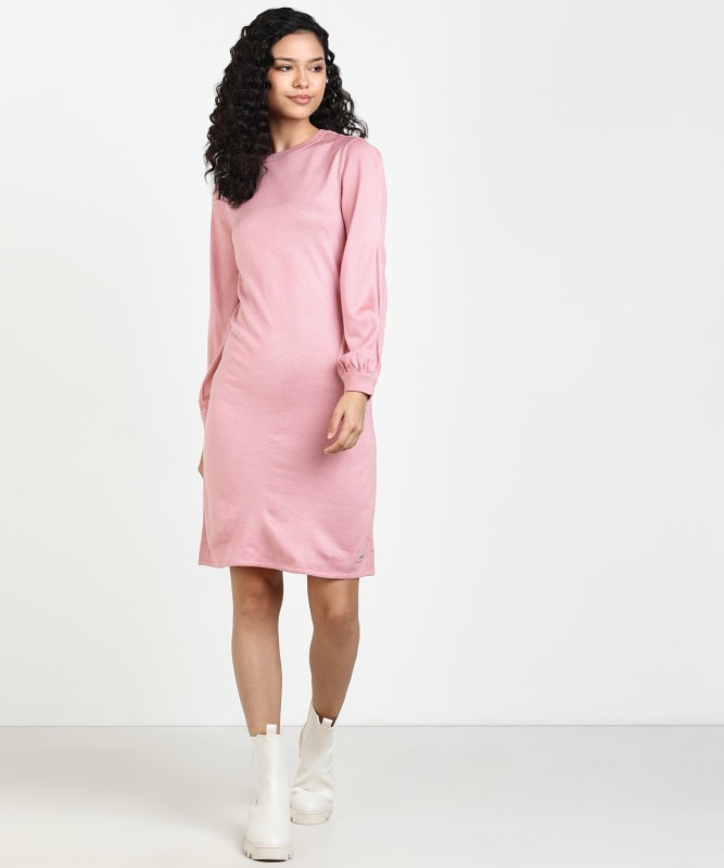 Van Heusen Women Sweater Pink Dress