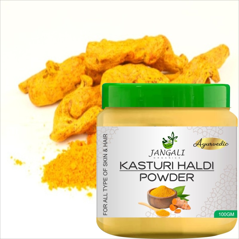 Pure Jangali Organics Herbal Kasturi Haldi (Wild Turmeric)100% Natural For Skin Treatment(100 G)