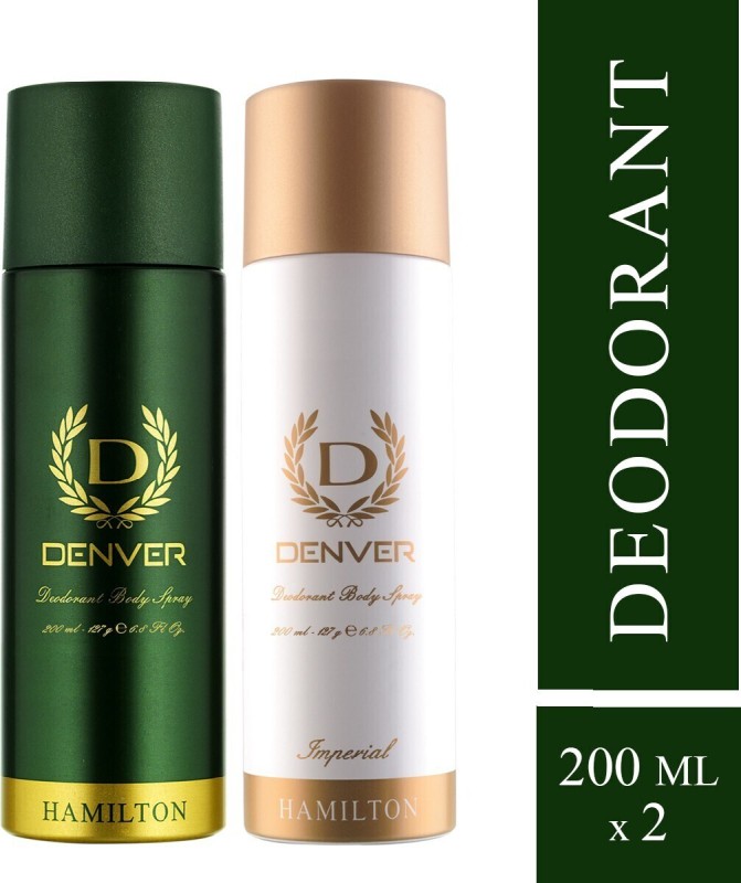 Denver Hamilton & Imperial Combo Deodorant Spray  –  For Men(400 Ml, Pack Of 2)