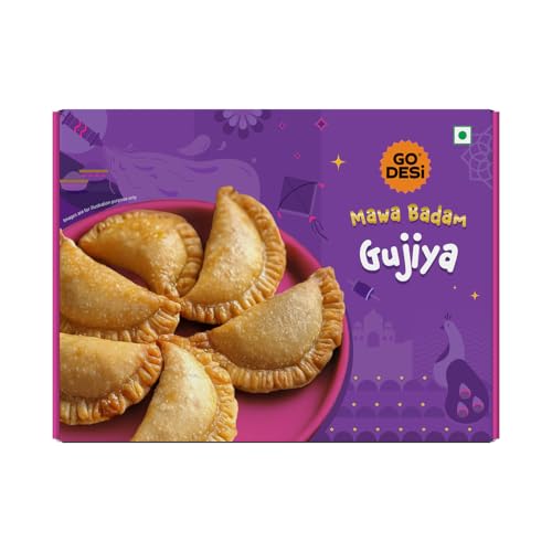 Go Desi Mawa Badam Gujiya 200G, Made With Ghee, Sweets, Indian Mithai, Holi Gift Hamper