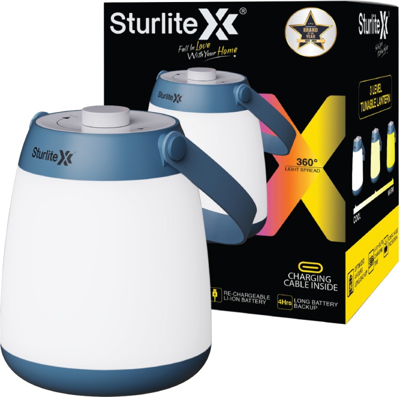 Sturlite Dom 6 Watt Rechargeable|8 Hrs Charging Time 4 Hrs Lantern Emergency Light(Blue)