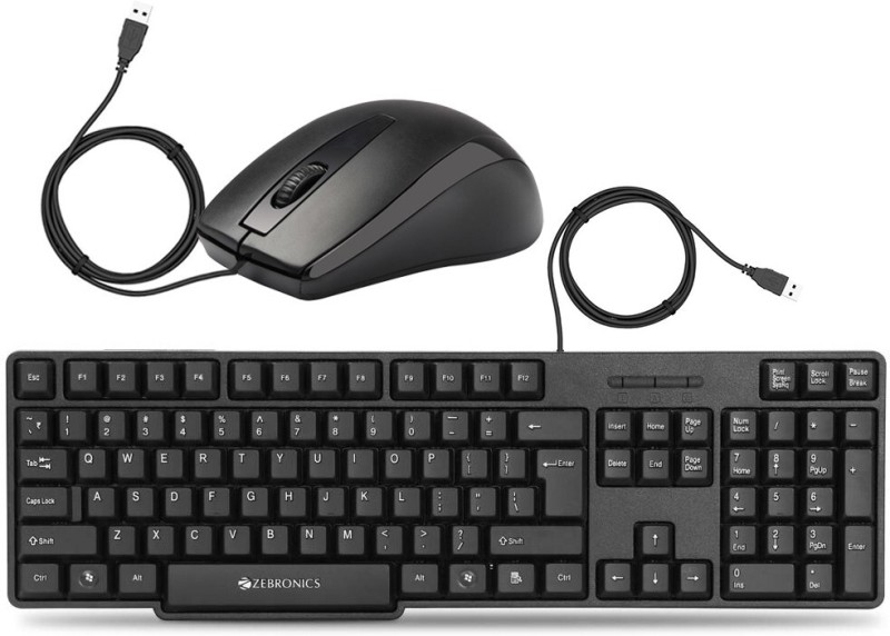 Zebronics K20 Keyboard And Alex Wired Optical Mouse Combo Set