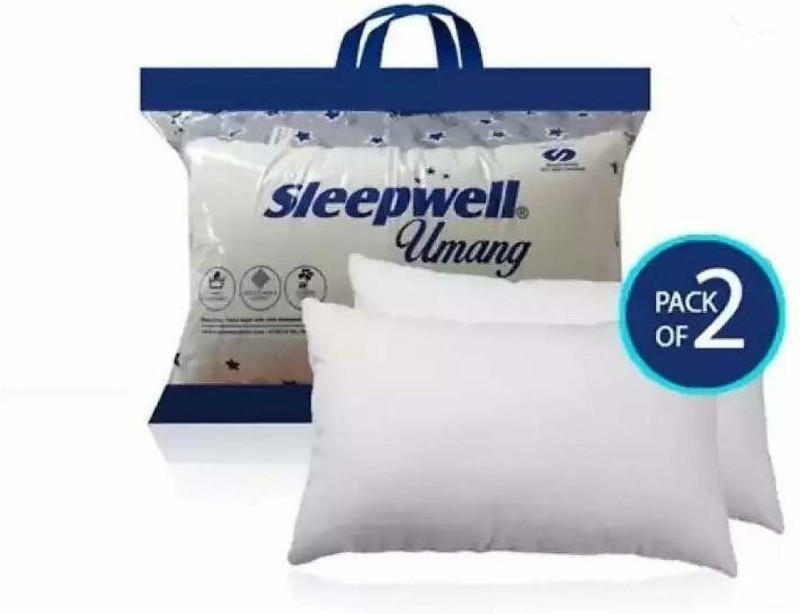 Sleepwell Set | Comfort And Support Microfibre Solid Sleeping Pillow Pack Of 2(White)