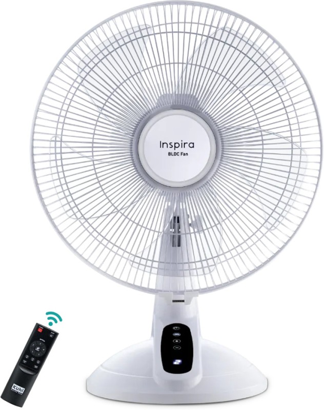 Kuhl Inspira T1 400Mm Power Savingfan|Touchscreen Control Panel|Tilt Swivel Function 400 Mm 5 Blade Table Fan(White | Pack Of 1)