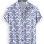 Janvienterpris Men Ethnic Motifs Casual Purple Shirt