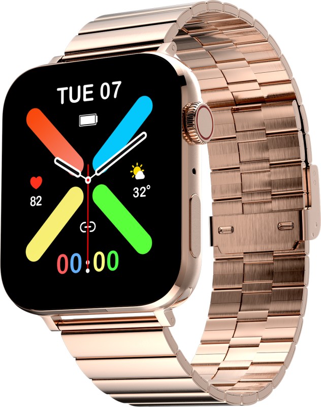 Fire-Boltt Zenith 45.2Mm (1.78) Amoled,Luxury Smart Watch, Bluetooth Calling Rotating Crown Smartwatch(Gold Ss Strap, Free Size)