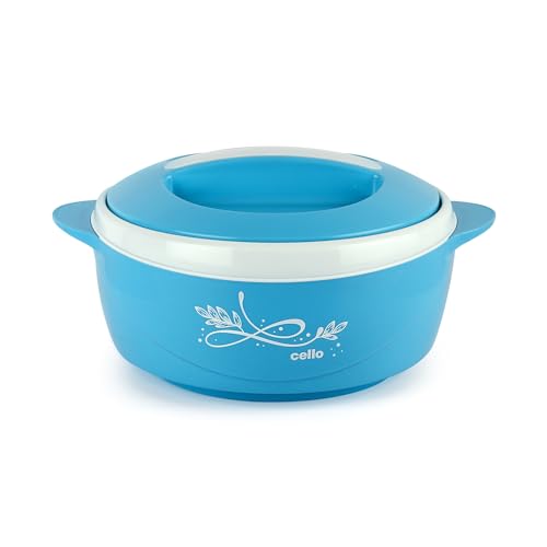 Cello Sapphire Insulated Inner Steel Casserole For Roti, 1310Ml, Blue | Hot Box For Kitchen | Hot Pot For Home | Chapati Box | Locks In The Cold & Heat For Long | Serving Bowl With Lid
