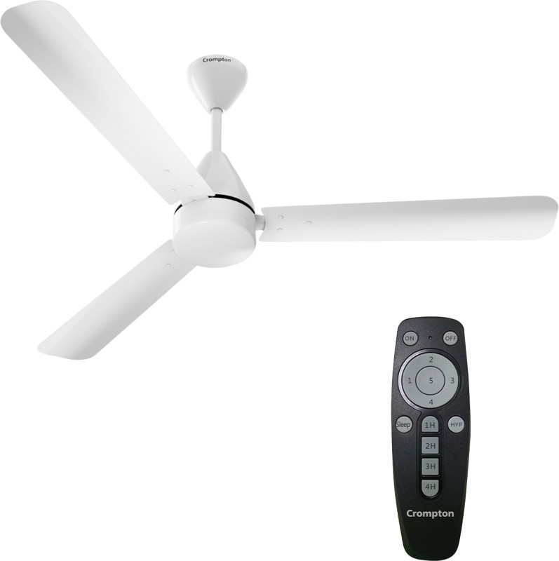 Crompton Energion Hyperjet 5 Star 1200 Mm 3 Blade Ceiling Fan(Bldc Motor With Remote | White | Pack Of 1)