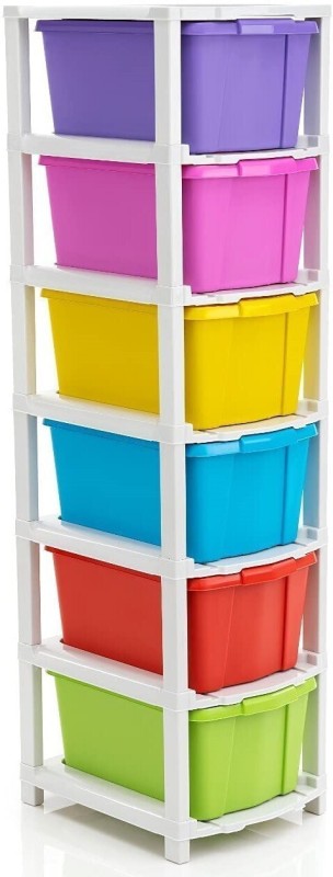 Pinkwhale 6 Compartments Plastic Modular Drawer(Multicolor)