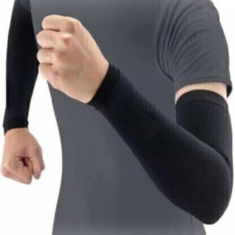 Stuti Polyester Arm Sleeve For Men & Women(Free, Black)