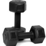 Fitbox Sports Exclusive Hex Pvc Dumbbells (2Kg – 10Kg) Pack Of Dumbbells Set For Home Gym, Black