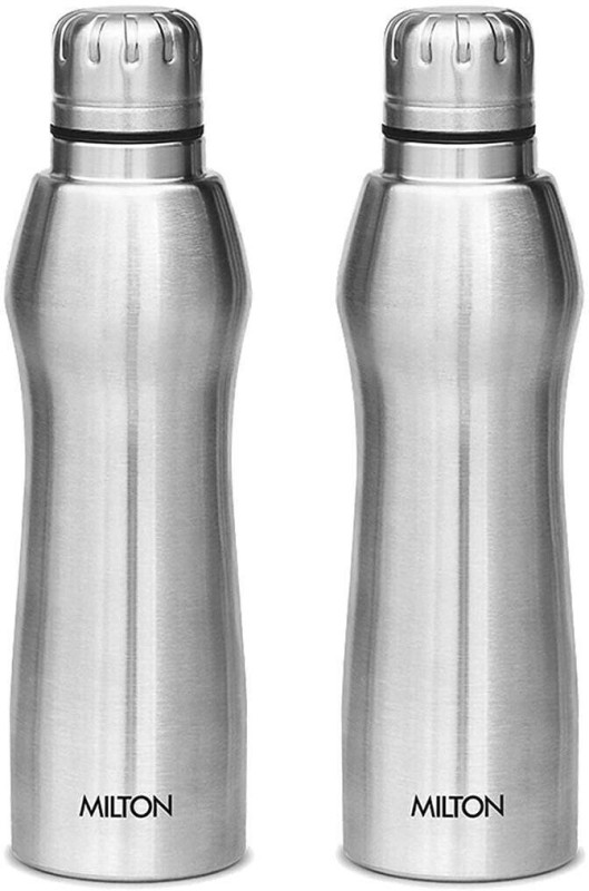 Milton Elate Stainless Steel Each 880 Ml Bottle(Pack Of 2, Silver, Steel)