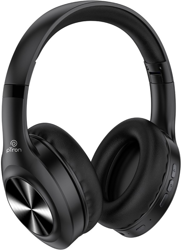 Ptron Studio Pro W/ 65 Hrs Playback, Clear Calls, 45Ms Game Mode, Soft Padded Earcups Bluetooth(Black, On The Ear)