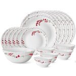 Larah By Borosil Verona Opalware Dinner Set (White) – 19-Pieces