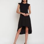 Addyvero Women High Low Black Dress