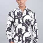 Ragee Men Printed Casual Black Shirt