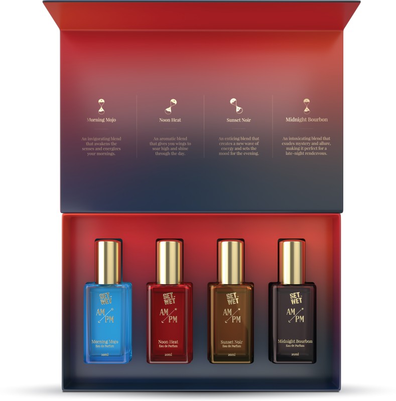 Set Wet Am/Pm Gift Set 4X20 Ml Premium Scent With Long Lasting Fragrance Perfume Eau De Parfum – 80 Ml(For Men)