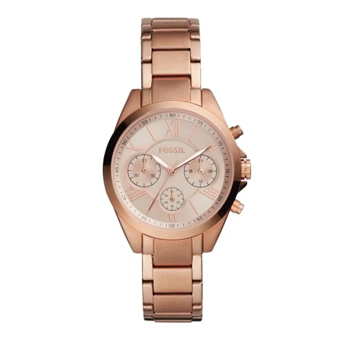 Fossil Fashion Analog Rose Gold Dial Women’S Watch-Bq3036 Stainless Steel, Rose Gold Strap