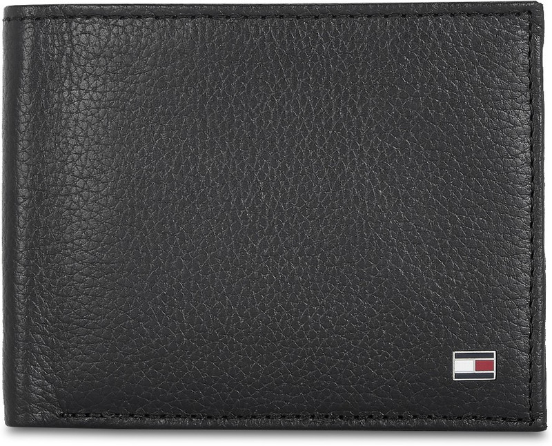 Tommy Hilfiger Men Formal Black Genuine Leather Wallet(4 Card Slots)