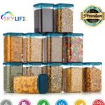 Skylife Plastic Grocery Container  – 1200 Ml(Pack Of 12, Blue)